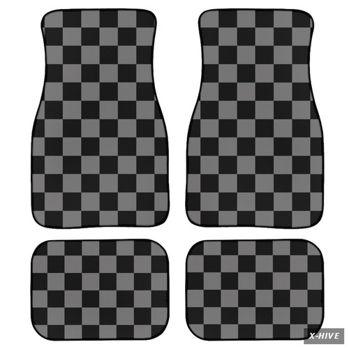 Floor mats checkered car set - floor,