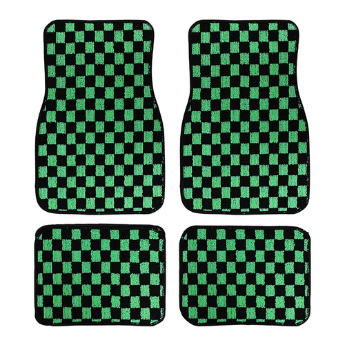 Checkered plush car floor mats - floor,
